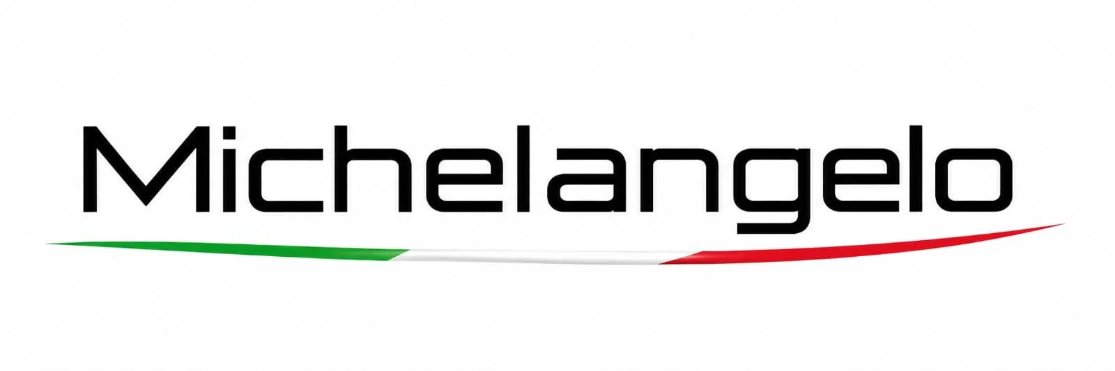 La scritta “Michelangelo robot imbianchino” in caratteri neri, con una sottolineatura curva verde, bianca e rossa che ricorda la bandiera italiana. Sfondo bianco. La scritta “Michelangelo robot imbianchino” in caratteri neri, con una sottolineatura curva verde, bianca e rossa che ricorda la bandiera italiana. Sfondo bianco.